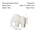 Small Nordic white distressed wooden elephant figurine for home shelf decoration - Vintage Distressed Elephant - Small