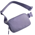 Waterproof purple polyester belt bag with adjustable strap and plastic buckle closure - Cloudy Purple