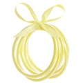Set di braccialetti glitter jelly con lamina d'oro e fiocco in raso coordinato - Set di braccialetti glitter giallo con fiocco (30037)