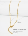 Detailed view of 1.6mm 18k gold-plated 316 stainless steel chain with small beads - HC0022G1645-Round Snake with Beads Chain