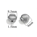 Shell-shaped stainless steel bead with dimensions 9.5x9mm and 1.5mm hole for DIY jewelry - Small Shell-Steel