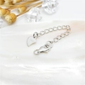 Cadena de extensión de plata esterlina S925 con colgante de corazón y cierre de langosta DIY - 30MM / Oro Blanco