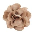 7cm beige bubble crepe handmade flower accessory for hair clips or pet collars - No.5 Khaki