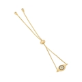 Adjustable golden evil eye bracelet with sparkling blue and white micro-paved zircons - Box Chain Classic Blue Black White Evil Eye Style (8#)
