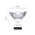 Clear cherry blossom glass sauce dish with ice crackle texture and petal edge design - Plain Transparent