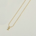 Minimalist gold necklace with a capital Z letter pendant on a fine link chain - Letter Z(ZXL2998)