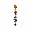 Detail of gold spiral hair cuff with hanging dark red natural stone pendants - Assorted Styles Set / Mixed Colors