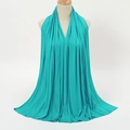 Turquoise mercerized cotton headscarf for women, soft modal jersey hijab in cross-wrap style - Light Cyan