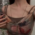 Long collier double rang vintage avec glands en métal bronze et perles marron foncé - Style Long à Gland de Pièce de Monnaie Vieillie (X4327A) / Bronze