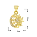 Pendentif soleil et lune plaqué or 18 carats serti de micro zircons blancs brillants - Q7 Lune