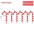 Set di 6 decorazioni natalizie a forma di bastoncino di zucchero bianco e rosso - 15CM Opaco Glitterato (Confezione da 6) / Rosso Bianco