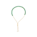 Adjustable gold plated tennis bracelet with sparkling green round cut zirconia crystals - Green