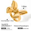 Waterproof gold butterfly stainless steel ring with hypoallergenic mirror polish finish - US 7 / Gold