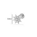 Piercing de oreja de titanio F136 en forma de estrella con circonitas de 0,64 cm - 1# Estilo Girasol (Plata)