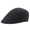 Winter thick wool blend newsboy cap in dark grey plaid pattern with warm lining - 58cm / Dark Gray