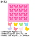 Moule en silicone rose à 16 cavités papillon pour résine DIY et chocolat - 4# (16 Grands Papillons) / Rose
