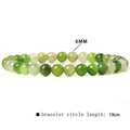 Green natural agate beaded stretch bracelet with 6mm stones and 19cm inner circumference - Green Agate Mix (FD6833) / 6mm/19cm
