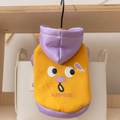 Cute yellow and purple pet hoodie with cartoon pattern and surprise text for dogs - S / 2025 New Yellow Emoji