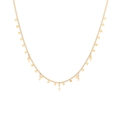 Minimalist gold titanium steel multilayer necklace with star disk and lightning pendants - Round and Lightning Bolt Style (11)
