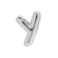 Silver letter Y bubble charm pendant for customizable jewelry and bracelets - Silver Letter-Y