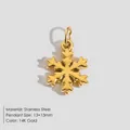 Exquisite snowflake pendant accessory made of 14K gold plated stainless steel for DIY jewelry - Snowflake