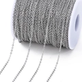 Zilveren roestvrijstalen ketting op spoel voor DIY sieraden maken en handwerk - Staal Kleur 04 Lip Ketting 2mm
