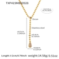 Detailed size and material specs for gold-plated beaded Y-necklace with zircon pendant - Y-Shaped Drop Necklace 40+5cm