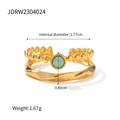 Technical dimensions showing 1.77cm diameter for gold double-layer turquoise ring - Amazonite Double Layer Style(JDRW2304024)