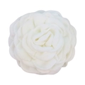 Elegant white fabric rose hair claw clip with layered chiffon petals for women - 12cm / White