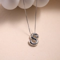 Polished silver inflatable balloon S-letter pendant with a classic box chain necklace - Letter S - Silver