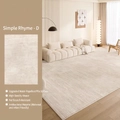 Cream colored waterproof rug with high density weave for minimalist living room décor - 80x160cm / Plain Rhyme D