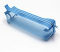 Astuccio blu minimalista in rete con cerniera e cinturino in nylon per cancelleria - Blu