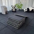 Thickened dark grey plush interlocking foam floor tiles for bedroom or nursery decor - Black