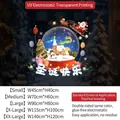Pegatinas navideñas electrostáticas de Papá Noel y renos en cinco tamaños disponibles - Pequeño [45*40CM]