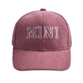 Dusty pink corduroy baseball cap for kids with white MINI embroidery detail - Pink Mini Corduroy Baseball Cap / One Size