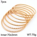 7-piece set of twisted rope gold stackable bangles in stainless steel with 70mm diameter - 7-Piece Set Rose Gold