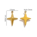 Golden stainless steel four-pointed star pendant charm 13x19.5mm for DIY jewelry - 19.5mm*13mm / Gold