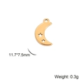 Gold moon charm for DIY jewelry with hollow star design and 11.7x7.5mm dimensions - Crescent with Hollow Stars / Gold