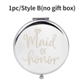 Specchio da borsa pieghevole argento con incisione Maid of Honor stile B - Damigella d'onore principale (Style B) / Articolo singolo (senza confezione regalo)
