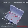 Transparent plastic storage box with blue latch and 14.6x8.5x3.5cm external dimensions - Empty Latch Box (14.6*8.5*3.5cm)