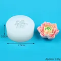 3D succulent silicone mold with finished pink fragrance stone, 7.9cm diameter, 135g weight - 50-3483 Succulent / White