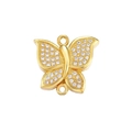 Golden butterfly connector with micro-pave cubic zirconia for DIY jewelry making - Gold Micro-Pave Butterfly (L0220-A)