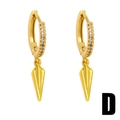 Elegant gold starburst drop earrings with zircon pavé and conical charms for women - Cone Dangle (D) / Gold