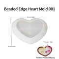 Heart shaped silicone mold with bubble lace edges for DIY candle and resin storage box - Beaded Heart Tray