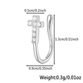 Silver 925 star non-piercing nose clip with zircons and precise size measurements - Cross-Silver