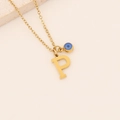 Collier en acier doré avec pendentif initiale P et breloque œil bleu protecteur - Lettre P