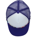 Purple and white mesh trucker hat with colorful beaded chain detail on the brim - M (56-58cm) / Dark Purple & White