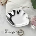 Cloud-shaped stainless steel jewelry tray in moonlight silver finish with mirror effect - Stainless Steel / Shell Shape Silver (9*7cm)