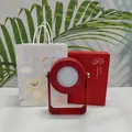 Portable red folding LED lantern light with gift box and matching cartoon milk bear bag - Bear Gift Bag / Red