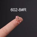 Rose gold moon cartilage stud with pink heart stone and dangling colorful zircons - Heart Zircon Moon Style (8#R)